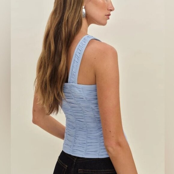 NWT Reformation Archer Top Ice Water Light Blue | US 0 UK 4 - Picture 4 of 13